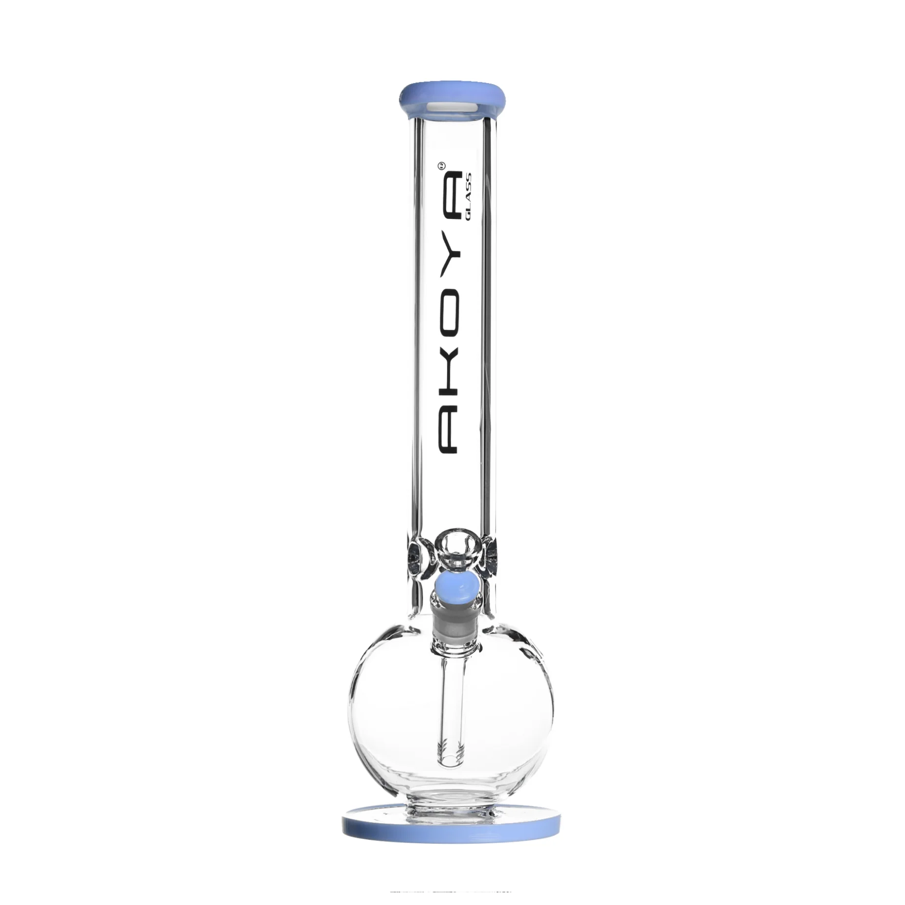 7mm Bong Bauch mit Standfuß 42cm - Milky Blue